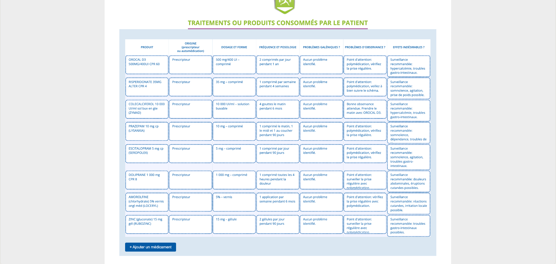 Capture d'écran - Transmission au médecin traitant