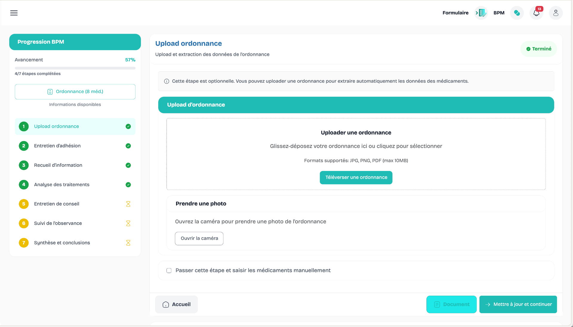 Capture d'écran - Scan de l'ordonnance